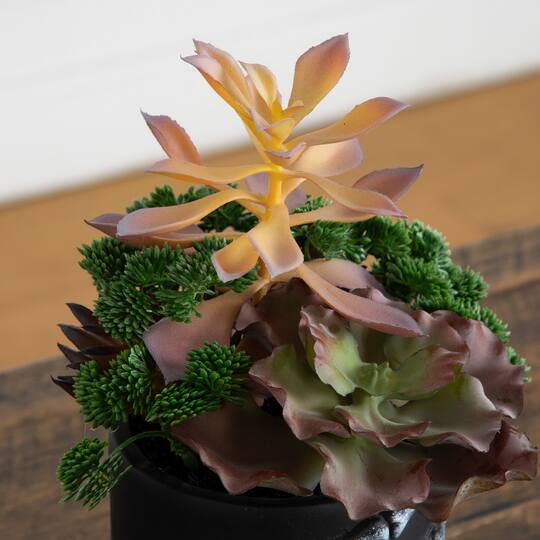9" Artificial Halloween Succulent Garden in Skeleton Hand Planter